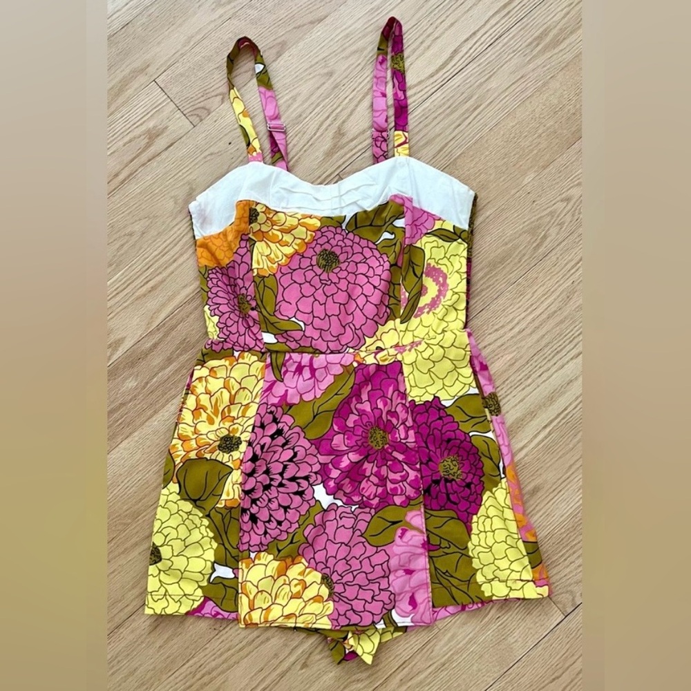 Unique Vintage Romper, Floral, 1960s Style, NWT